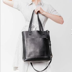 Portland Leather crossbody tote